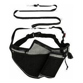 Trixie Jogging belt with leash, belt: 70–130 cm/23 cm,  leash: 1.15–1.50 m/20 mm, grey/