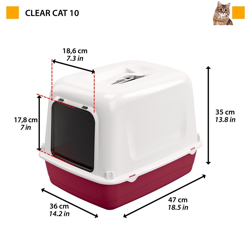 E-shop Ferplast TOILET CLEAR CAT 10 RED PLT