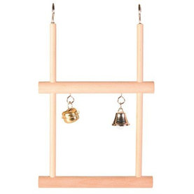 Trixie Swinging trapeze, double, with bell, wood, 12 × 20 cm