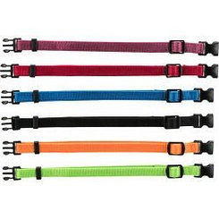Trixie Junior Set of puppy collars, S–M: 17–25 cm/10 mm, 6 pcs., black, red, royal blue