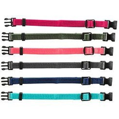 Trixie Junior Set of puppy collars, S–M: 17–25 cm/10 mm, 6 pcs., fuchsia, graphite, ind