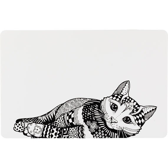 E-shop Trixie Place mat cat, 44 × 28 cm, white/black