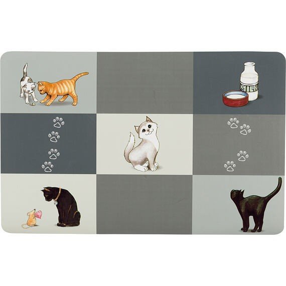 E-shop Trixie Patchwork Cat place mat, 44 × 28 cm, grey
