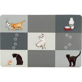 Trixie Patchwork Cat place mat, 44 × 28 cm, grey