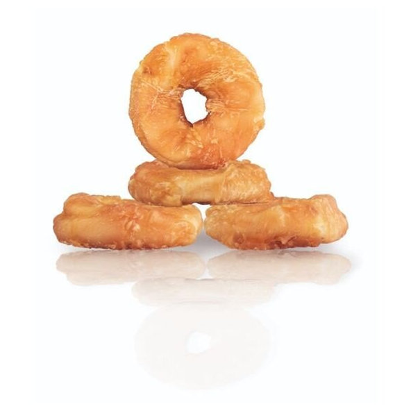 Maškrta KID DOG Kuracie na byvolom kruhu pre psy, priemer 9cm 4ks