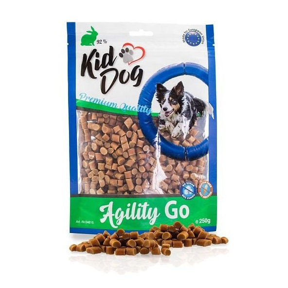 Maškrta KID DOG Agility Go králičie mini kúsky pre psy 250g