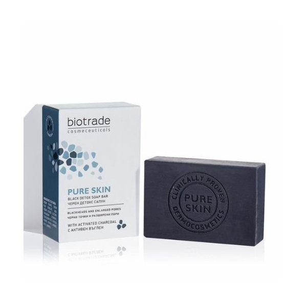 Detoxikačné mydlo s aktívnym uhlím Pure skin Biotrade 100g