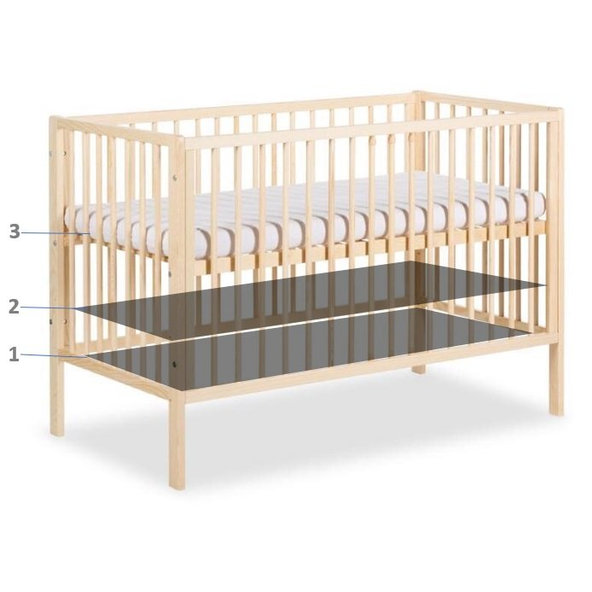 KLUPS Postieľka s vyberateľnými priečkami Frank Natural 120x60cm