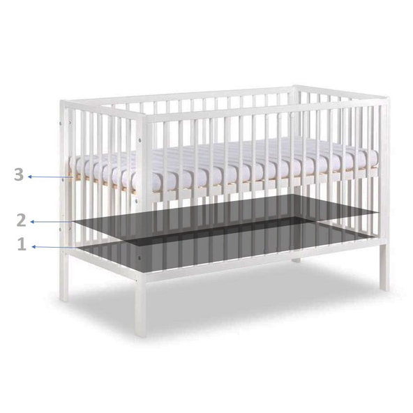 KLUPS Postieľka drevená s vyberateľnými priečkami Frank White 120x60cm