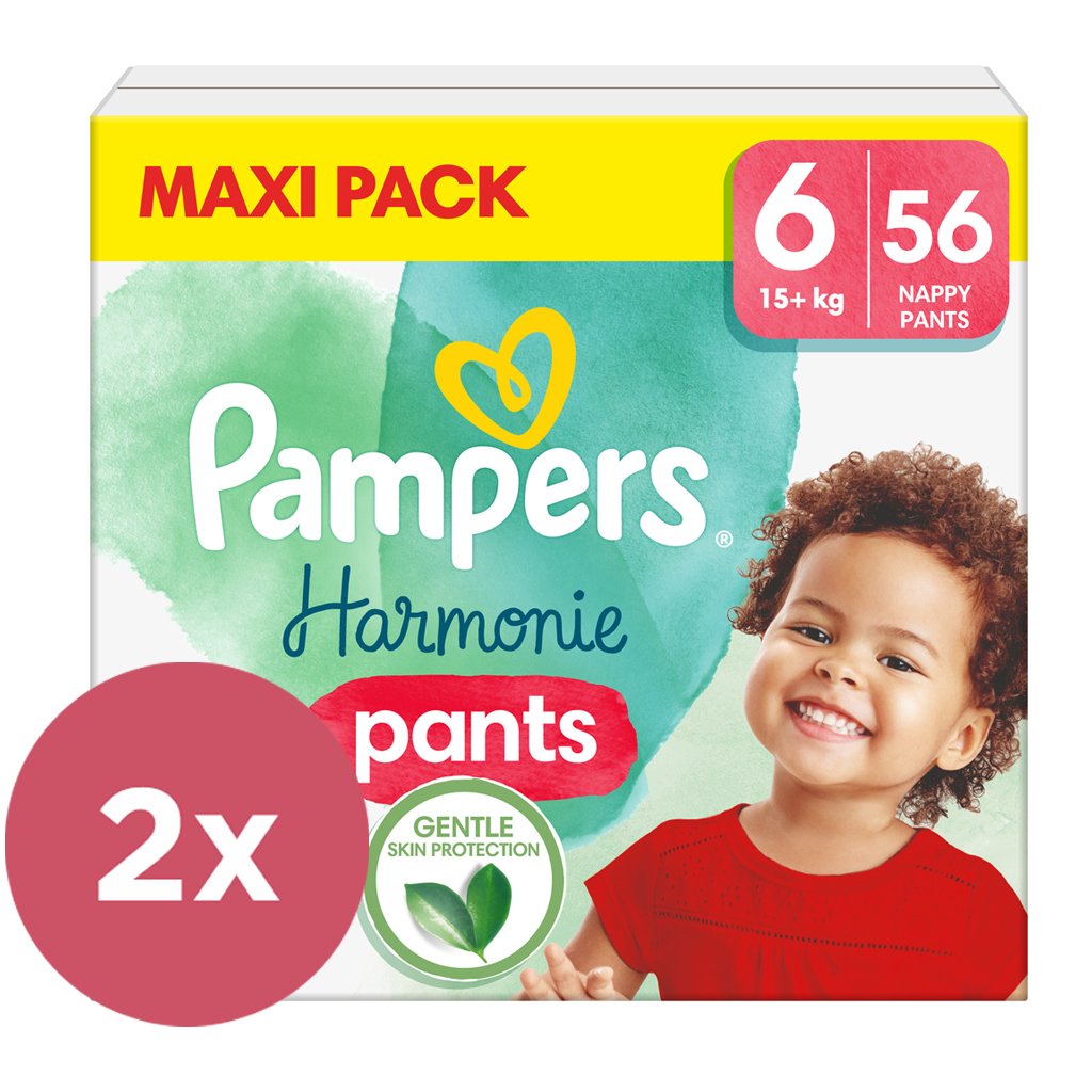 E-shop 2x PAMPERS Nohavičky plienkové Harmonie Pants veľ. 6 (56 ks) 15+ kg