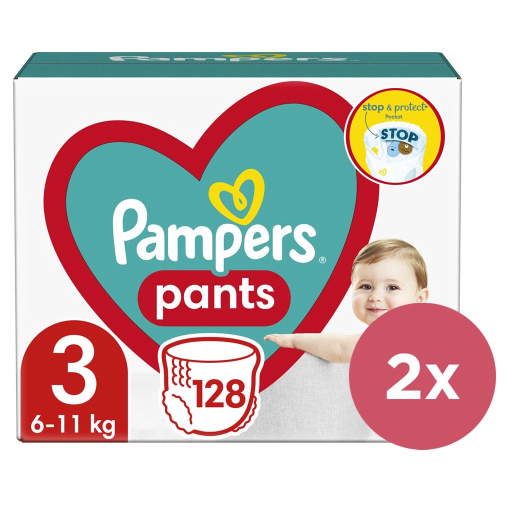 E-shop 2x PAMPERS Pants Nohavičky plienkové jednorazové 3 (6-11 kg) 128 ks - MEGA PACK