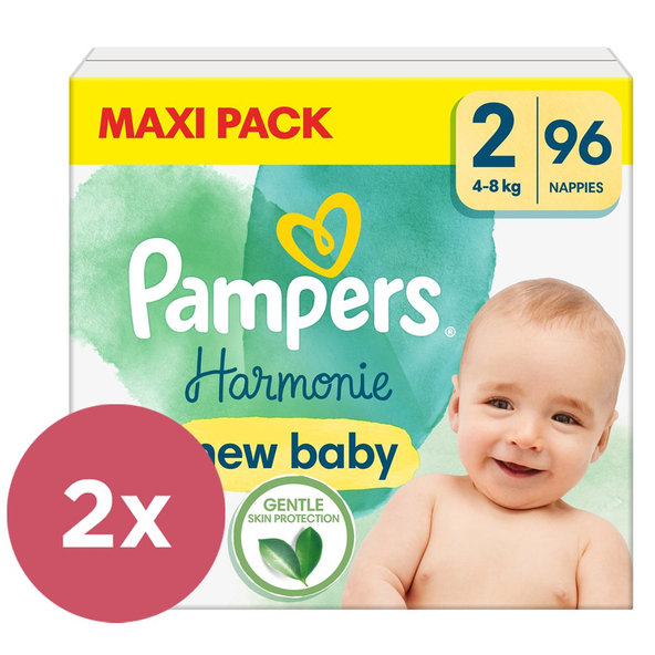 2x PAMPERS Plienky jednorázové Harmonie veľ. 2 (96 ks) 4-8 kg