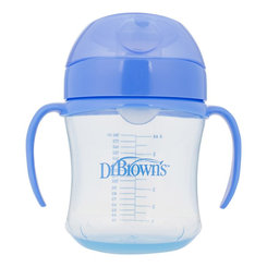 DR.BROWN'S Hrnček s mäkkým náustkom 180ml 6m+, modrý