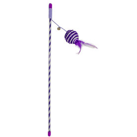 Hračka pre mačky DUVO+ tyč na hranie s loptou trblietavou,lákavou pre mačky, fialová  46x4x3,5cm