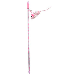 Hračka pre mačky DUVO+ tyč na hranie s myšou z brúsneho papiera ružová 47x15x4cm