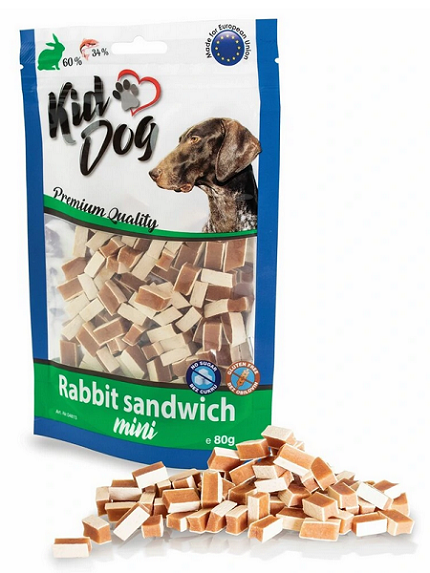 E-shop Maškrta KID DOG Králičie sendviče MINI pre psy 80g