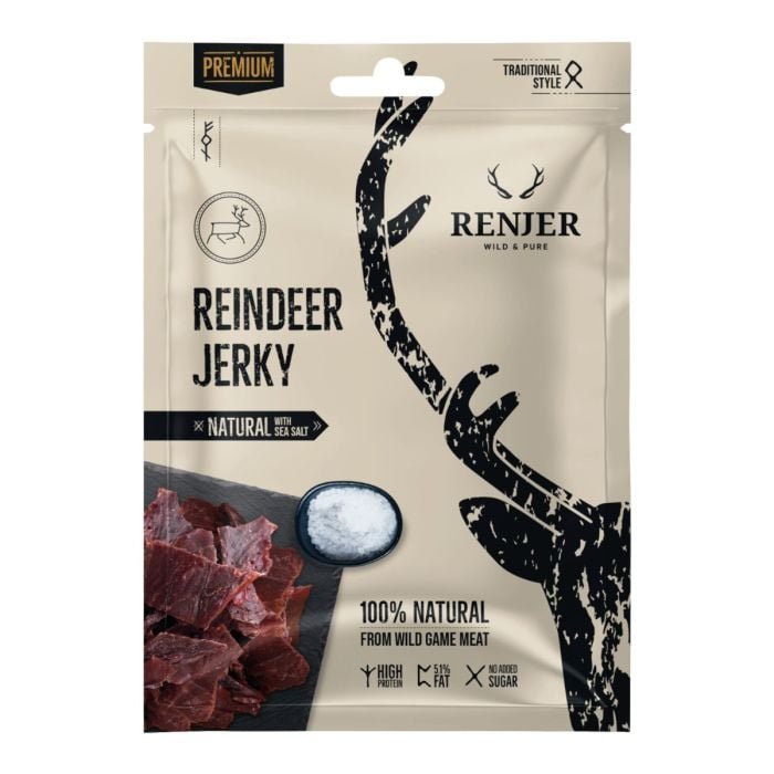 E-shop Sušené sobie mäso Reindeer Jerky - Renjer, morská soľ, 25g