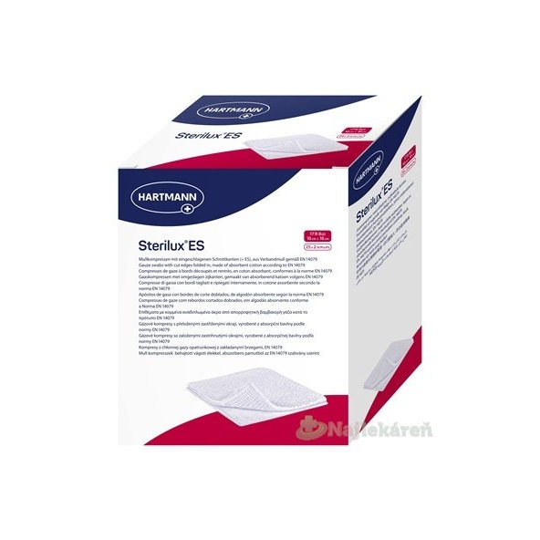 STERILUX kompres sterilný,so založenými okrajmi  10cmx10cm 25x2 (50ks)