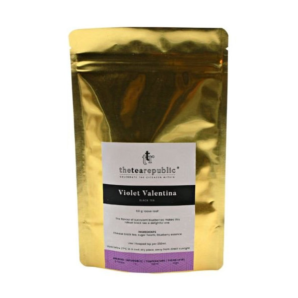 Sypaný čaj Violet Valentina vo vaku The Tea Republic 50g