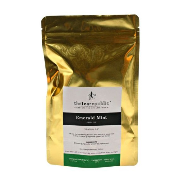 Sypaný čaj Emerald Mint vo vaku The Tea Republic 50g