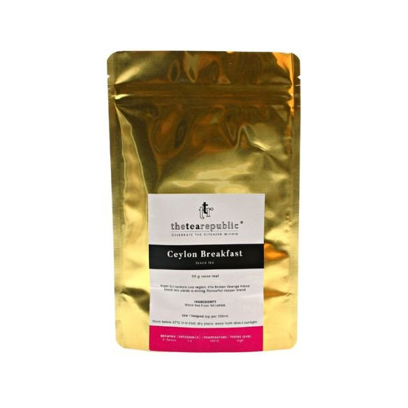 Sypaný čaj Ceylon Breakfast vo vaku The Tea Republic 50g