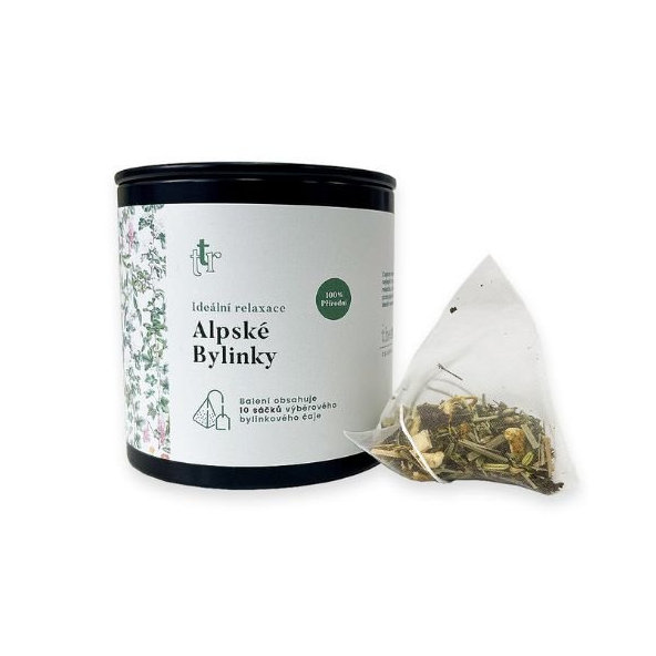 Čajové pyramídy Alpské bylinky v dóze The Tea Republic 10ks