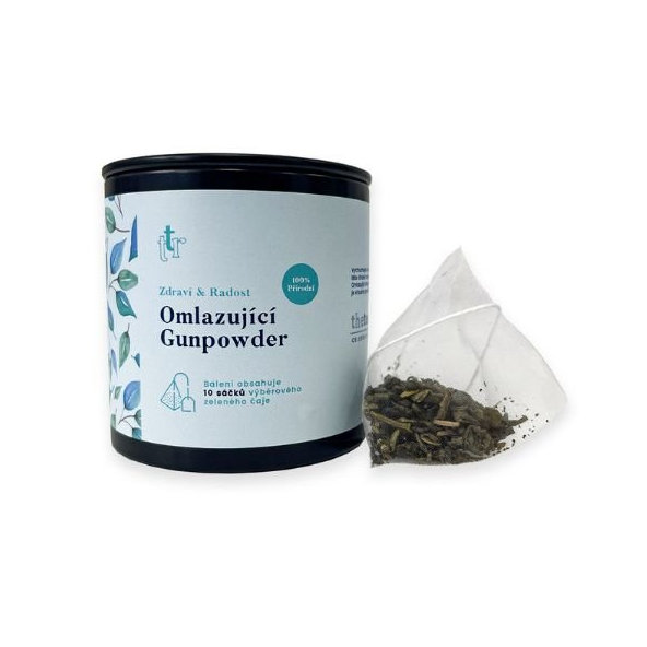 Čajové pyramídy Omladzujúce Gunpowder v dóze The Tea Republic 10ks