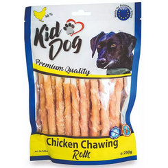 Maškrta pre psy KID DOG Kuracie mäso na byvolej tyčinke 250g