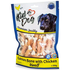 Maškrta pre psy KID DOG Kuracie prsia na kalciovej kosti 250g