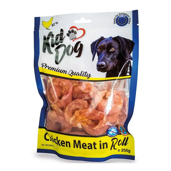 Maškrta pre psy KID DOG Kuracie mäso v rolke 250g