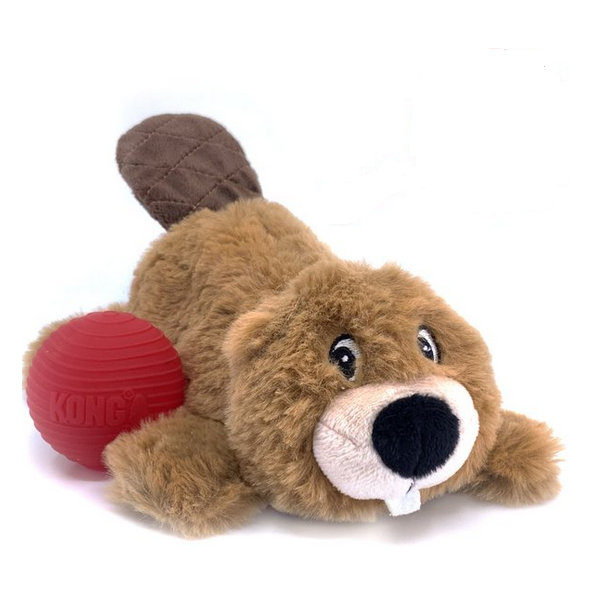 Hračka pre psy Kong Dog Cozie Pocketz Bobor s pískatkom, hnedá M