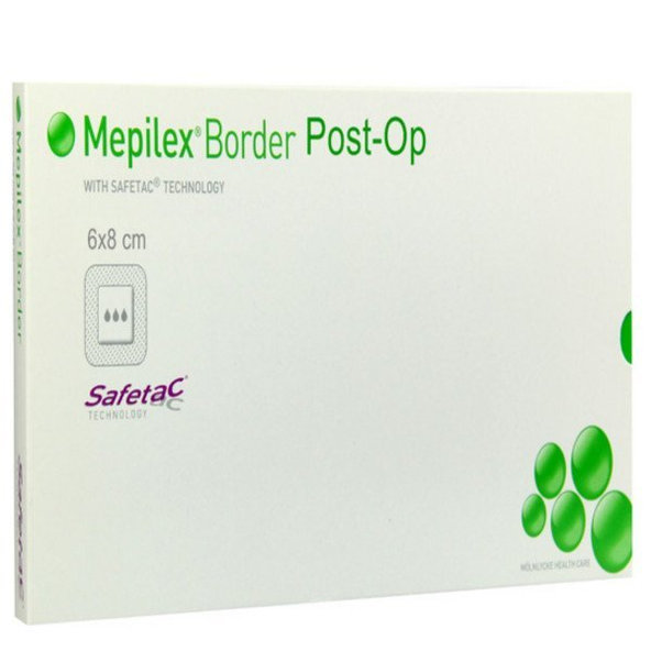 Mepilex Border Post-Op 6x8 cm, flexibilné absorpčné chirurgické krytie na rany 10ks