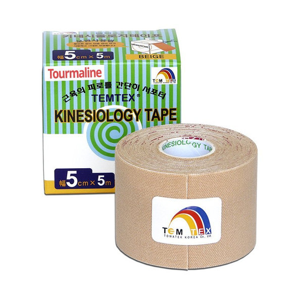 TEMTEX KINESOLOGY TAPE TOURMALINE tejpovacia páska (5cmx5m) béžová 1ks