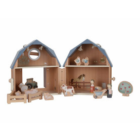 LITTLE DUTCH Domček pre bábiky drevený prenosný Farma