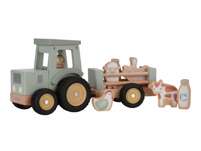 E-shop LITTLE DUTCH Traktor s prívesom drevený Farma
