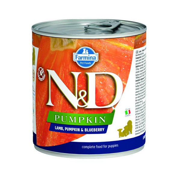 Farmina N&D dog PUMPKIN & lamb & blueberry Puppy konzerva pre šteňatá 285g