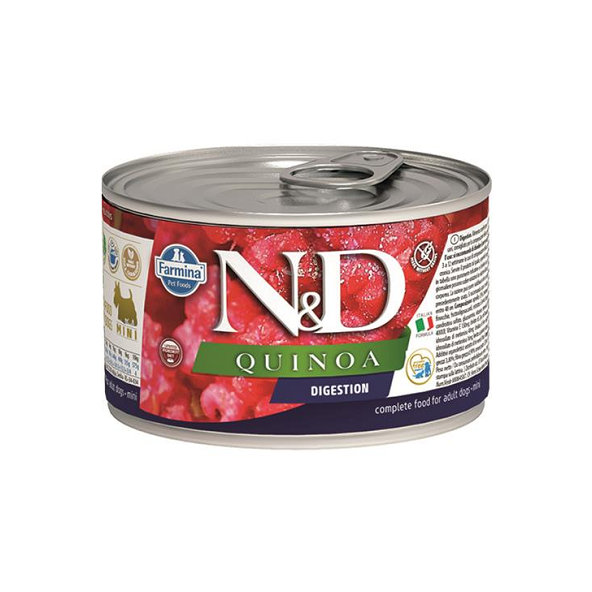 Farmina N&D dog QUINOA digestion mini konzerva pre dospelé psy 140g