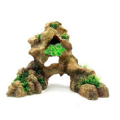 AQUA NOVA Akvárijná dekorácia SKALA s trávou veľká 32x18x25cm