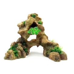 AQUA NOVA Akvárijná dekorácia SKALA s trávou veľká 32x18x25cm