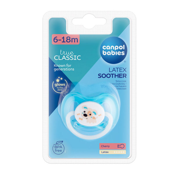 CANPOL BABIES Cumlík kaučukový čerešnička 6-18m Bunny & Company - tyrkysová