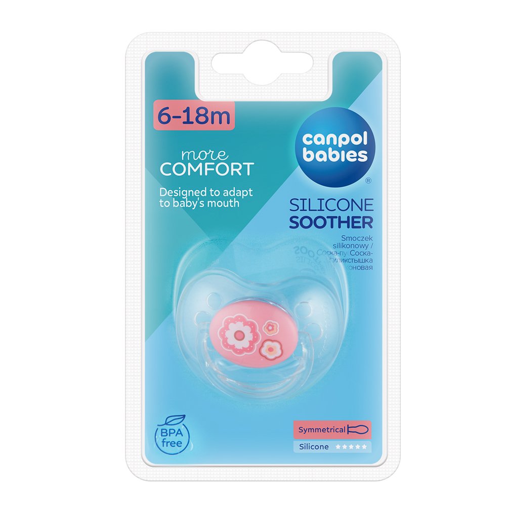 E-shop CANPOL BABIES Cumlík silikónový symetrický 6-18m Newborn Baby - ružová