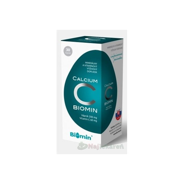 BIOMIN CALCIUM S VITAMÍNOM C, 30 ks