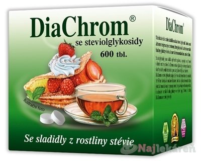 E-shop DiaChrom nízkokalorické sladidlo s glykozidmi steviolu 600tbl