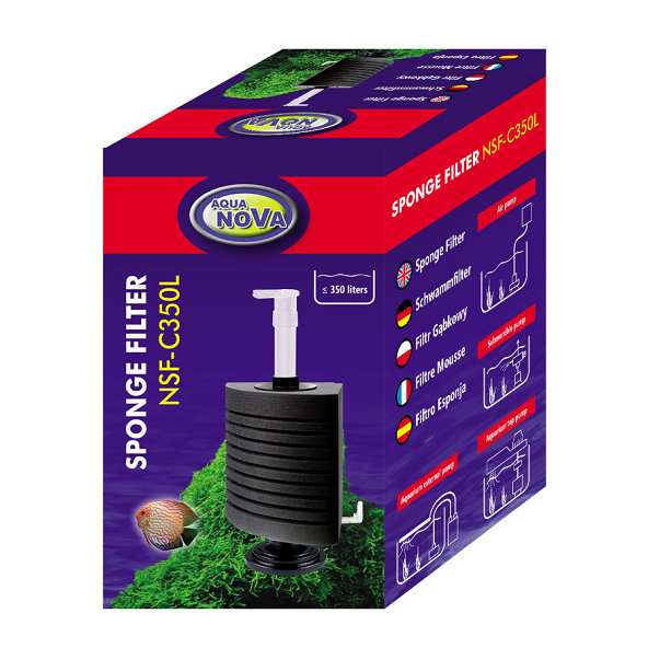 AQUA NOVA Penový filter do akvária NSF-C350L- rohový
