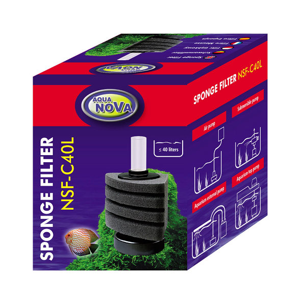 AQUA NOVA Penový filter do akvária NSF-C40L- rohový