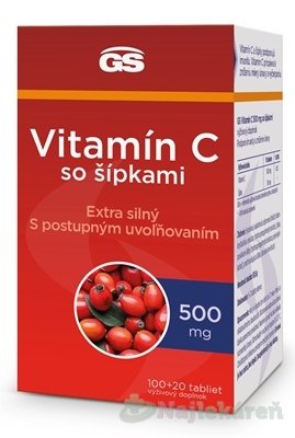 E-shop GS Vitamín C 500mg so šípkami 120 tabliet
