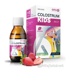 DELTA COLOSTRUM sirup JAHODA KIDS výživový doplnok, 125ml