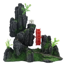 AQUA NOVA Akvarijná dekorácia SKALA s vodným kolesom 23x9,5x22cm