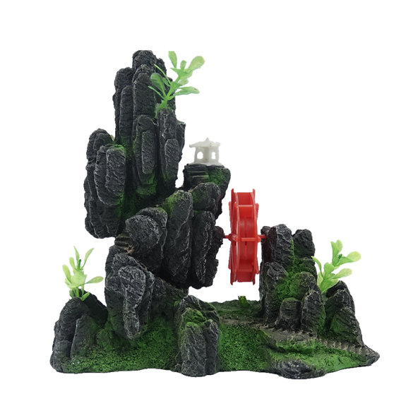 AQUA NOVA Akvarijná dekorácia SKALA s vodným kolesom 23x9,5x22cm