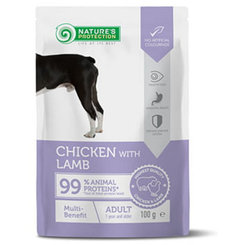 Natures Protection dog adult Multi benefit chicken & lamb KAPSIČKY 22 x 100g
